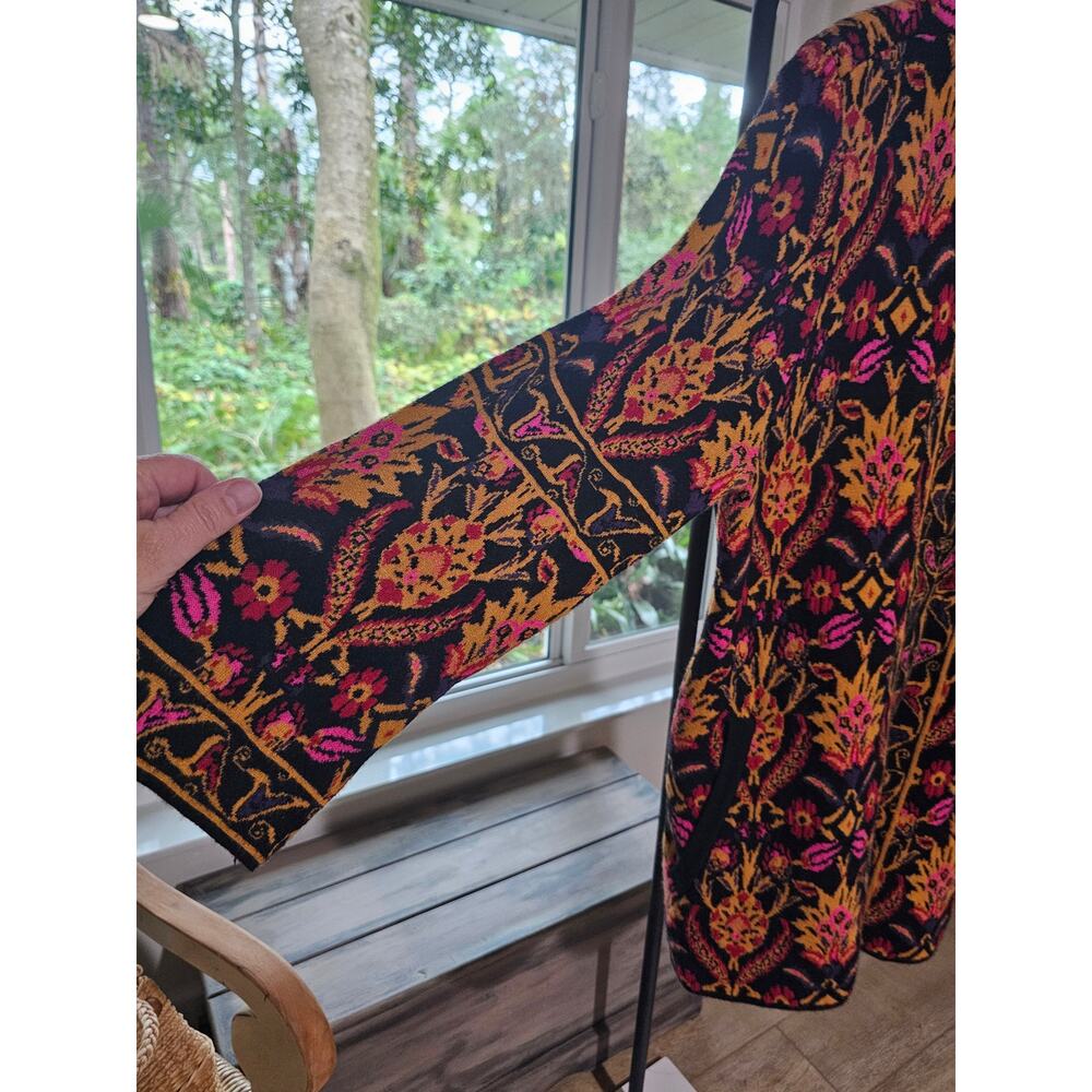 Vintage Coldwater Creek Mandarin Collar Cardigan Jacobean Print Size medium - Picture 5 of 11